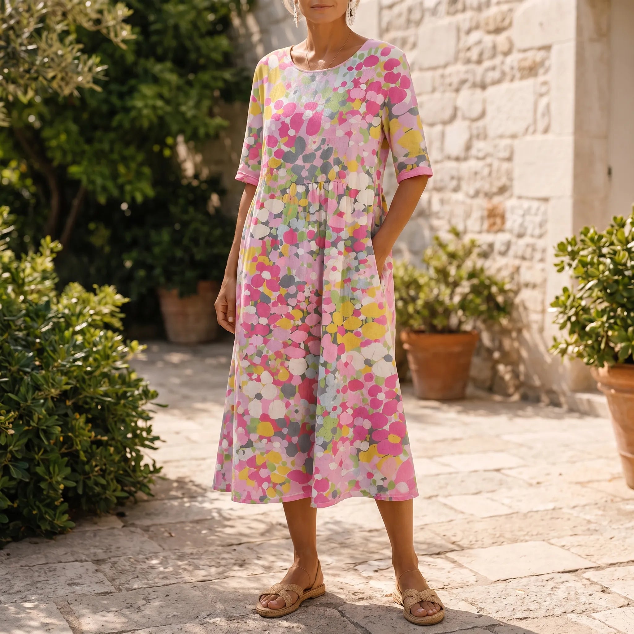 Auralia - Vestito Estivo Con Scollo Rotondo